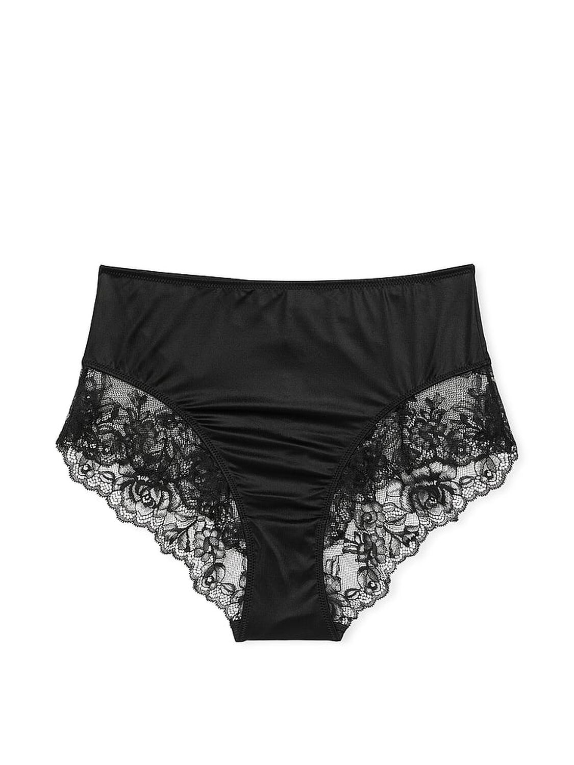vs Very Sexy Lace-Trim High-Waist Brief Panty Black 3 of 3 