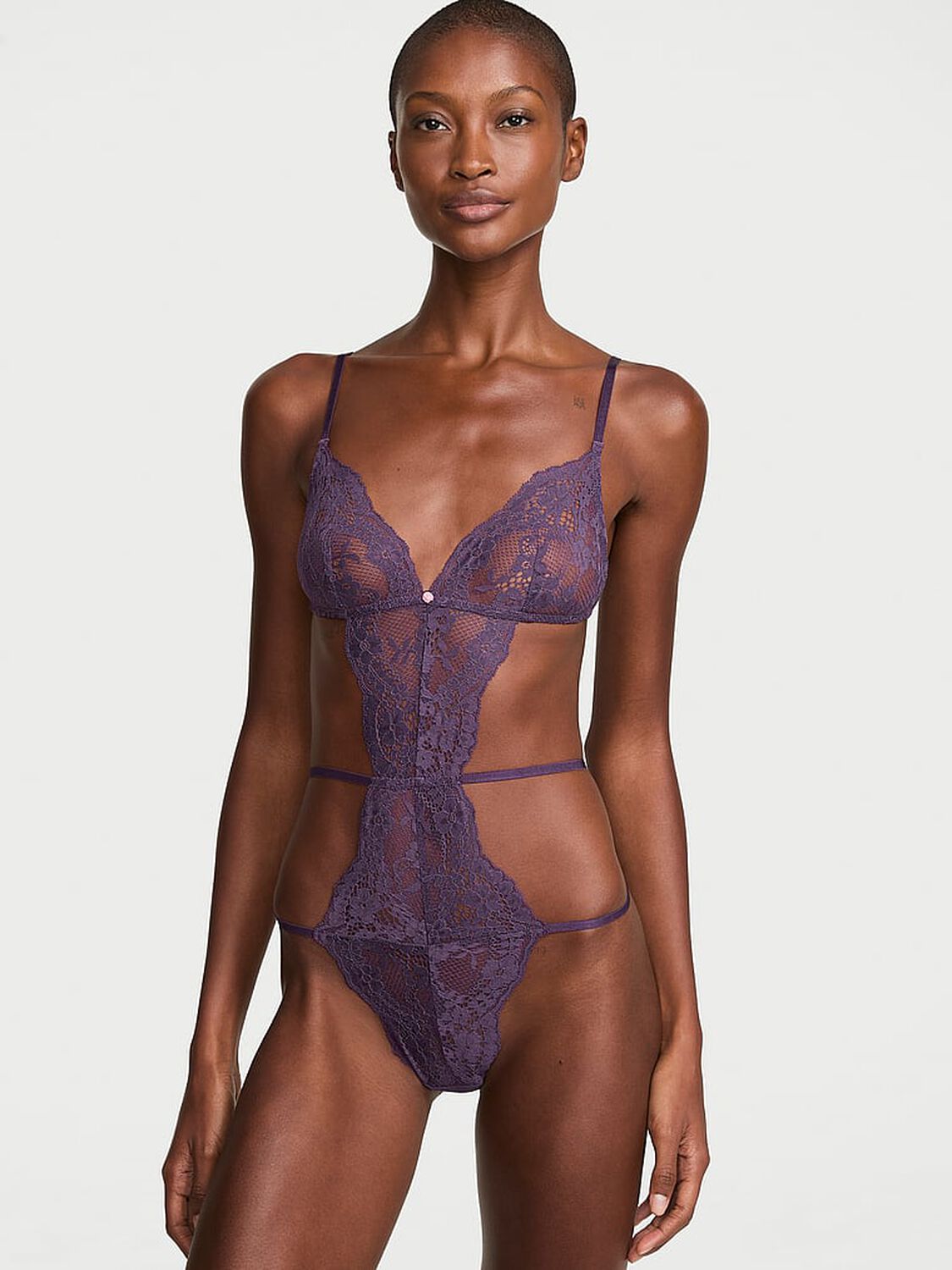 vs Dream Angels Dare to Dream Lace Strappy Triangle Teddy 1 of 3 