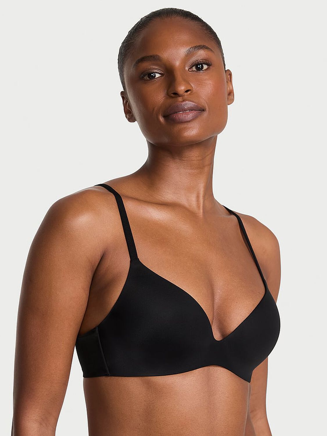 vs Body By Victoria FlexFactor Lightly Lined Plunge Demi Bra Black 1 of 5 