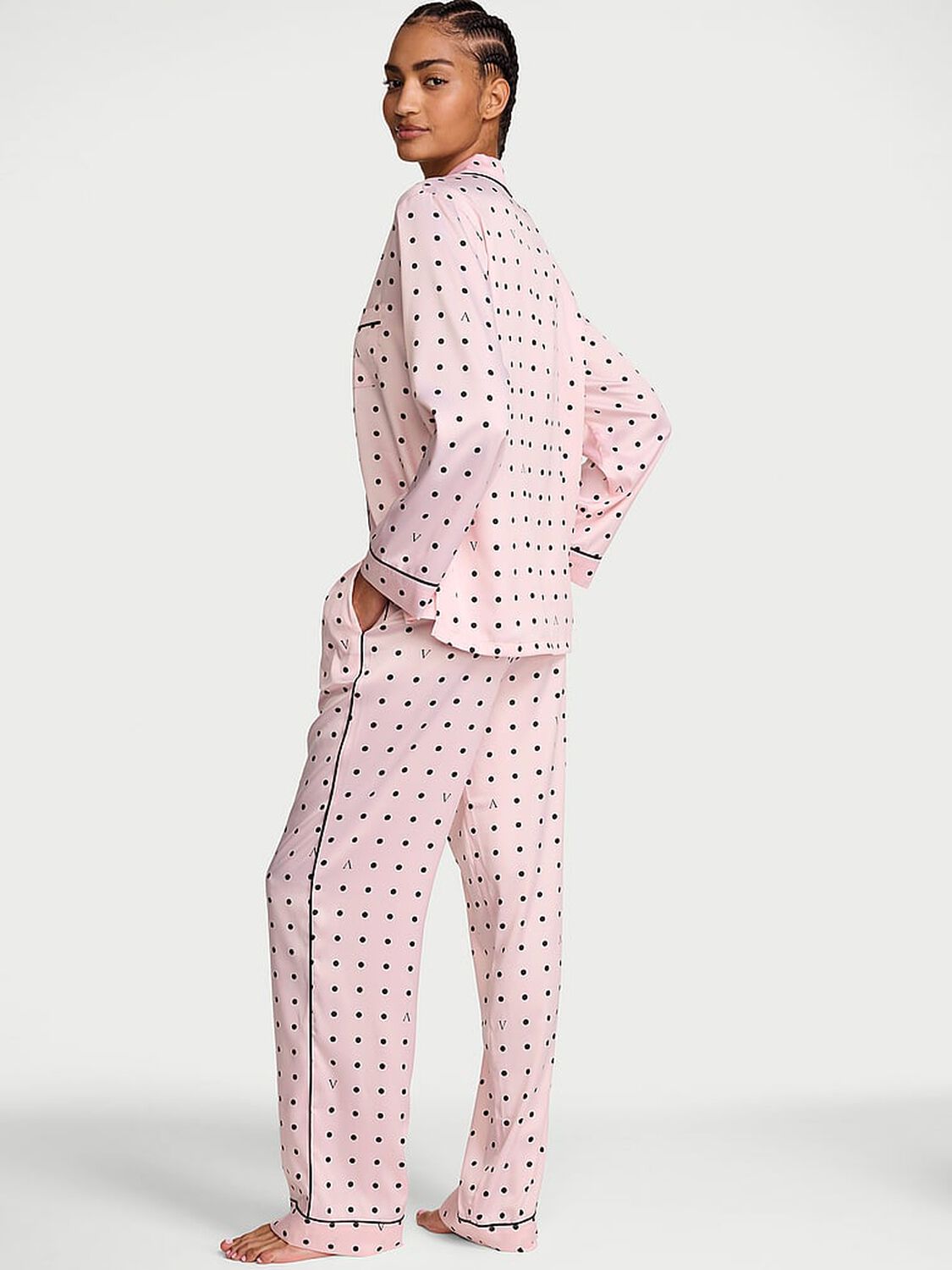 vs Victoria's Secret Signature Satin Long Pajama Set 2 of 3 