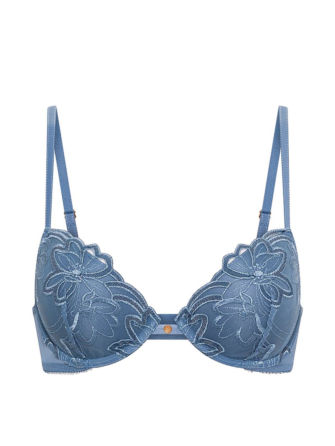 vs Very Sexy Denim Embroidery Push-Up Bra Denim Blue 3 of 3 