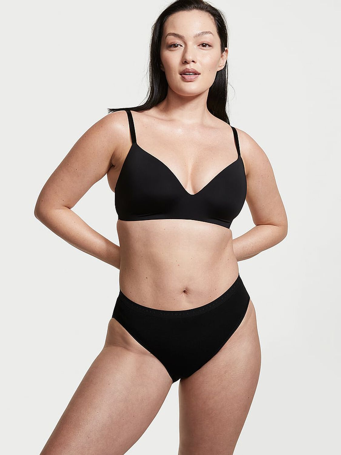 vs Victoria's Secret Stretch Cotton High-Leg Brief Panty Black 3 of 3 