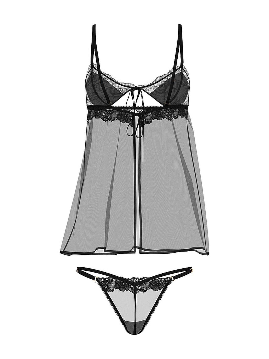 vs Very Sexy Sheer Rose Lace Triangle Babydoll Set 1 of 1 