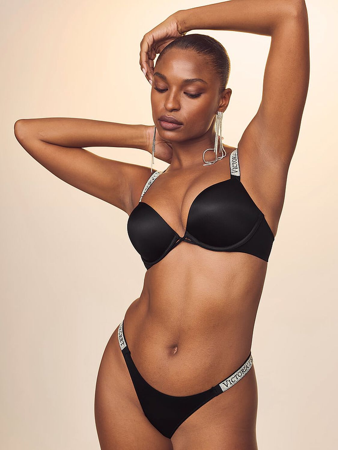 vs Very Sexy Bombshell Sunset Ombr&eacute; Shine Strap Add-2-Cups Push-Up Bra Black 4 of 4 