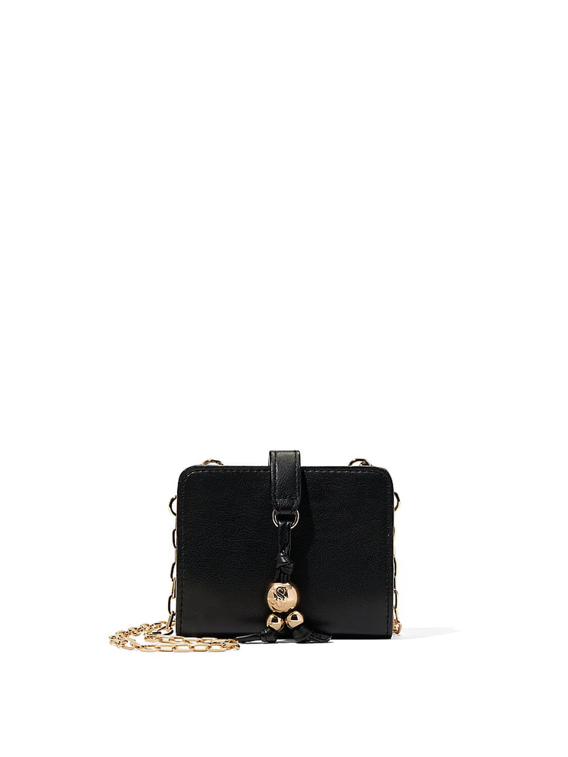 vs Victoria's Secret Convertible Chain Wallet Black Nappa 1 of 2 