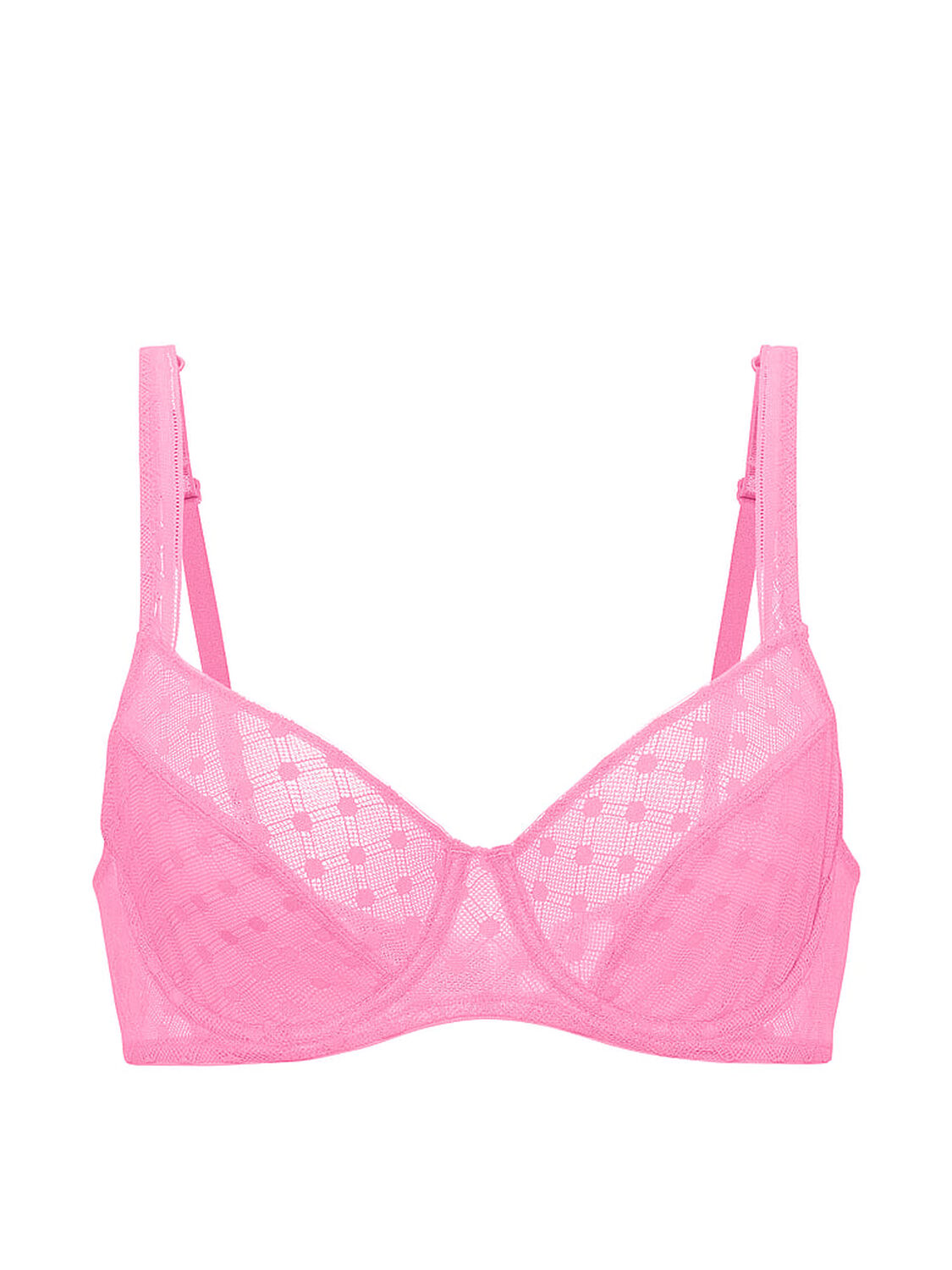 vs The Lacie Dot Geo Lace Unlined Balconette Bra Sexy Little Pink 3 of 3 