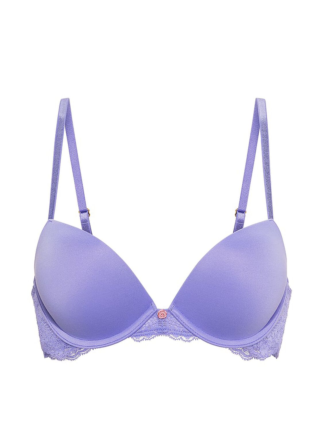 vs Dream Angels Smooth & Lace Push-Up Bra Periwinkle 3 of 3 