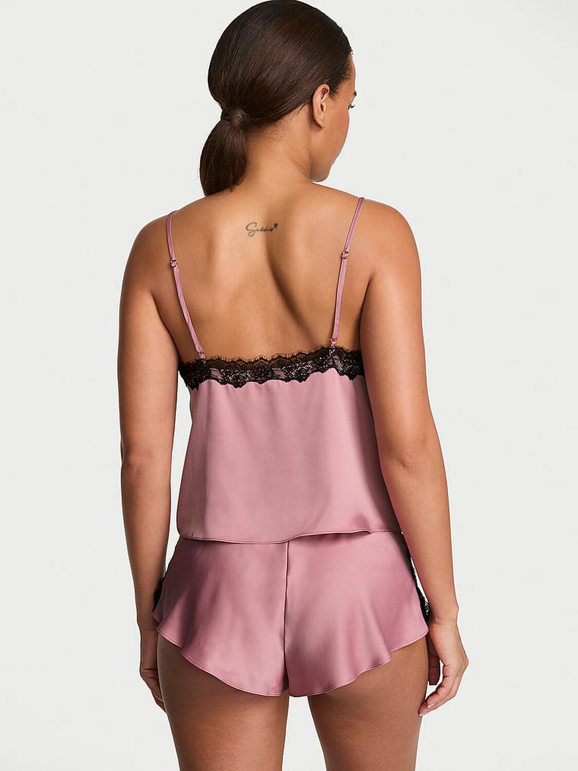 vs Very Sexy Satin Rose Lace-Trim Cami & Flutter Short Set 2 of 2 
