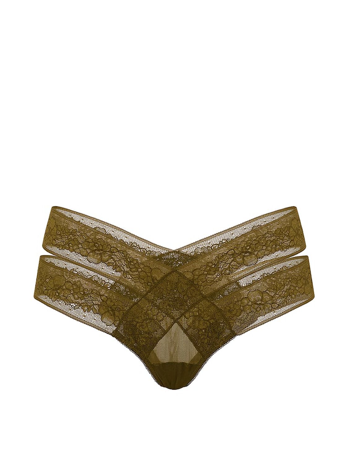 vs Very Sexy Rose Lace Strappy Cut-Out Cheeky Panty Green Chameleon 3 of 3 