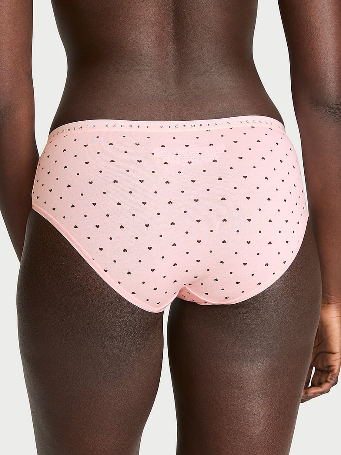 vs Victoria's Secret Stretch Cotton Hiphugger Panty Angel Pink Heart Dots 2 of 2 