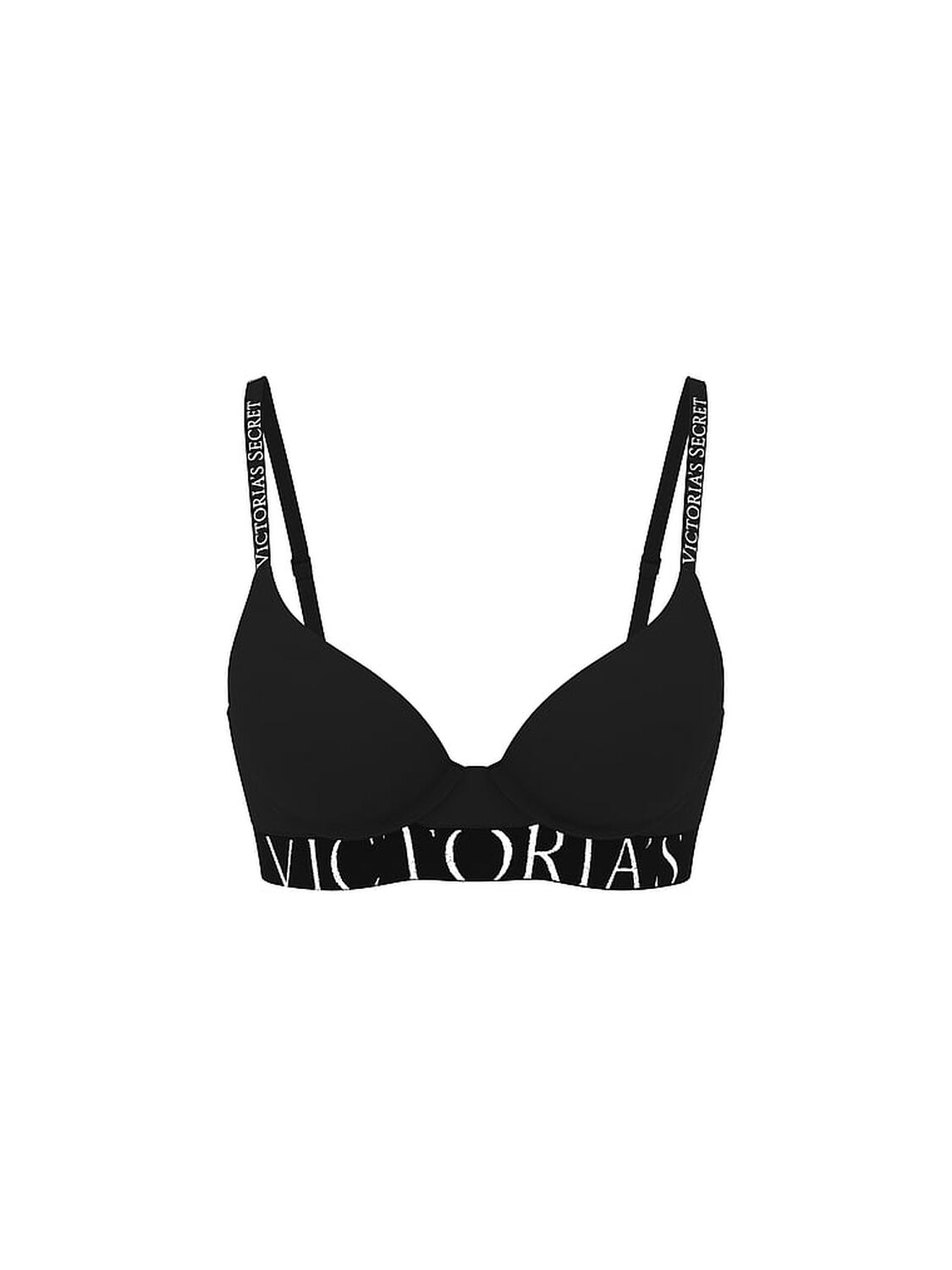 vs The T-Shirt Perfect Shape Cotton Exploded Logo Push-Up Bra Black 3 of 3 