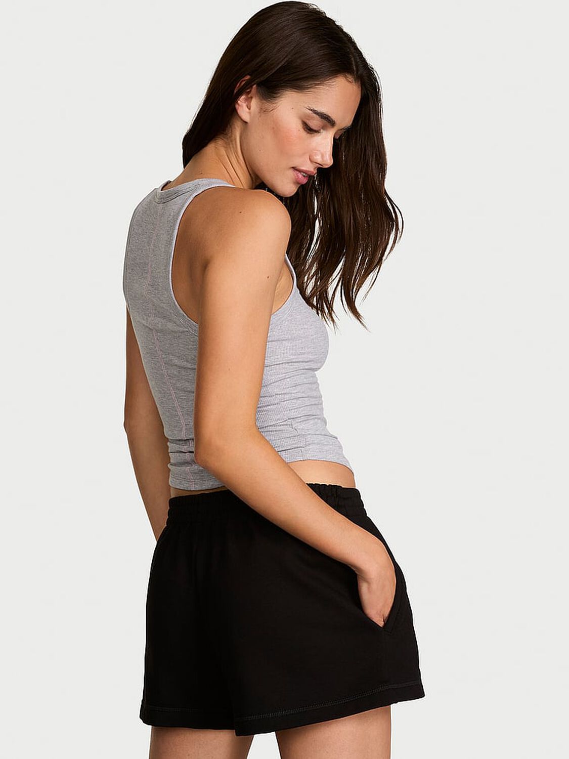 vs Angel Essentials Off-Duty Terry Lounge Shorts Pure Black 2 of 2 