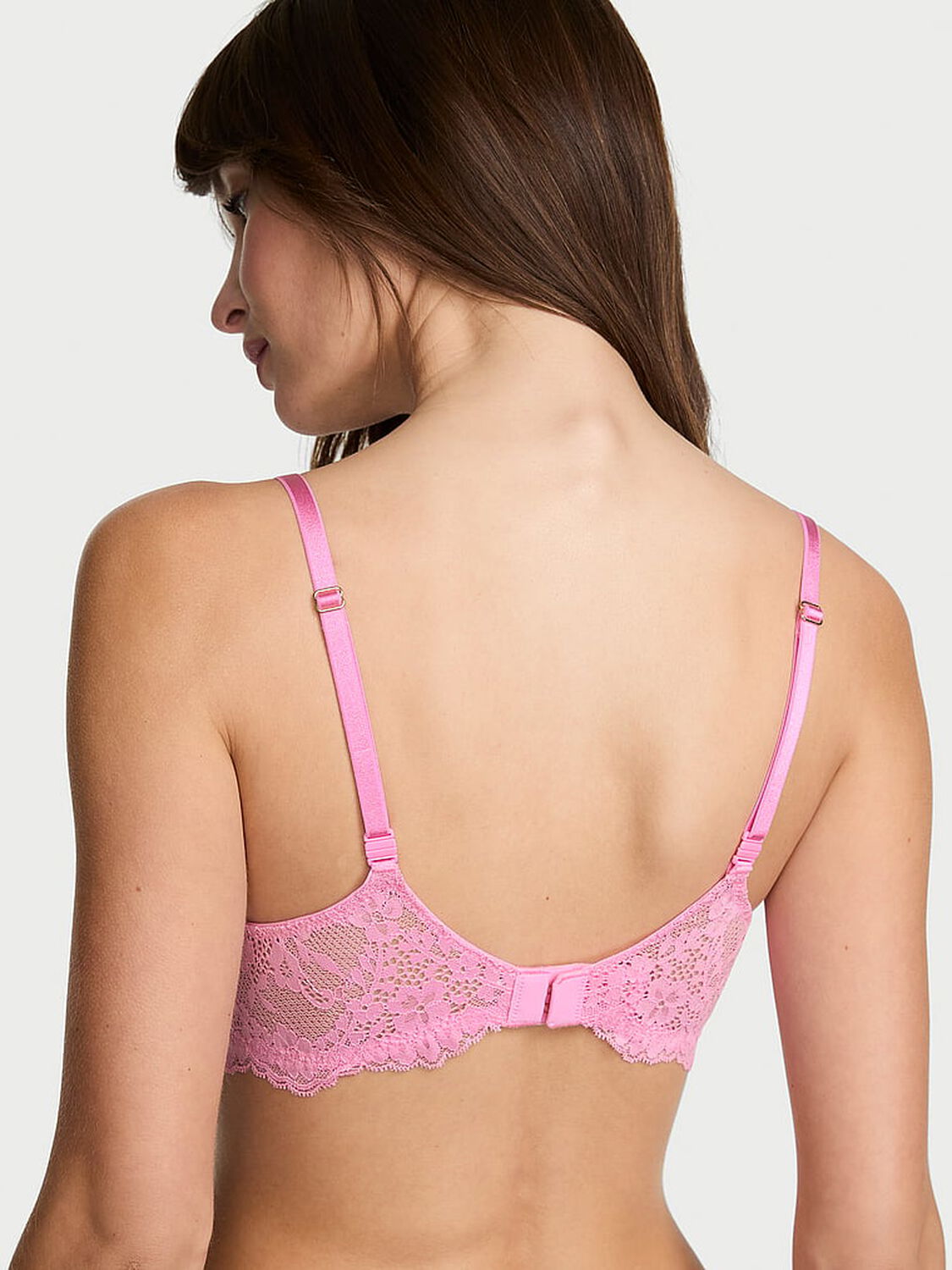 vs Dream Angels Wicked Unlined Lace Balconette Bra Pink Sugar 2 of 4 