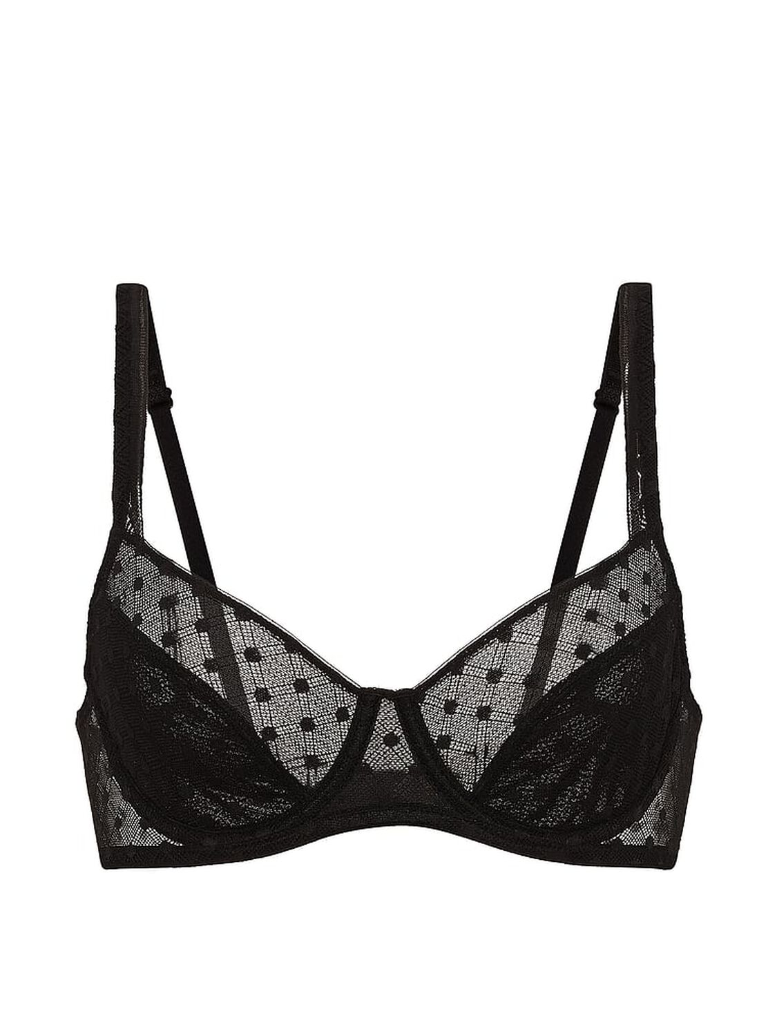 vs The Lacie Dot Geo Lace Unlined Balconette Bra Black 3 of 3 