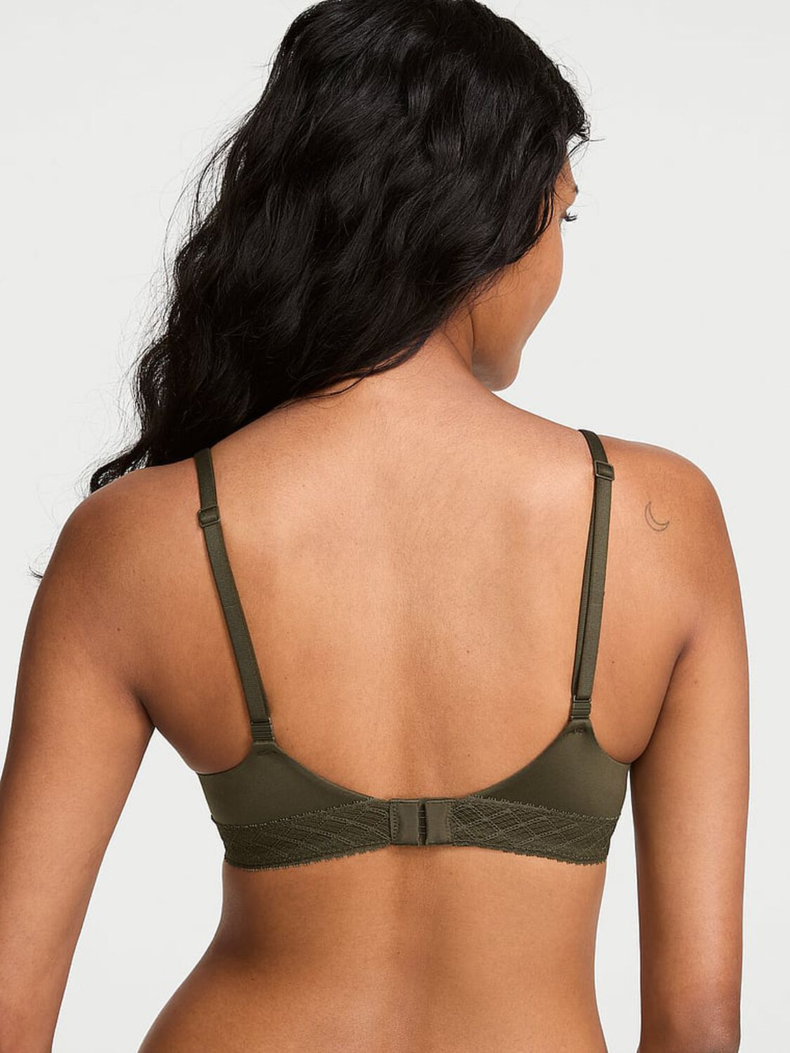 vs Body By Victoria Lace-Trim Lightly Lined Full-Coverage Bra Olive 2 of 2 