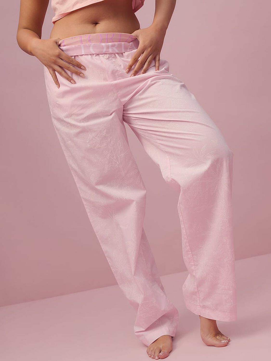 vs Victoria's Secret Mix & Match Heritage Cotton Pajama Pant Pink Jungle Toile 4 of 4 