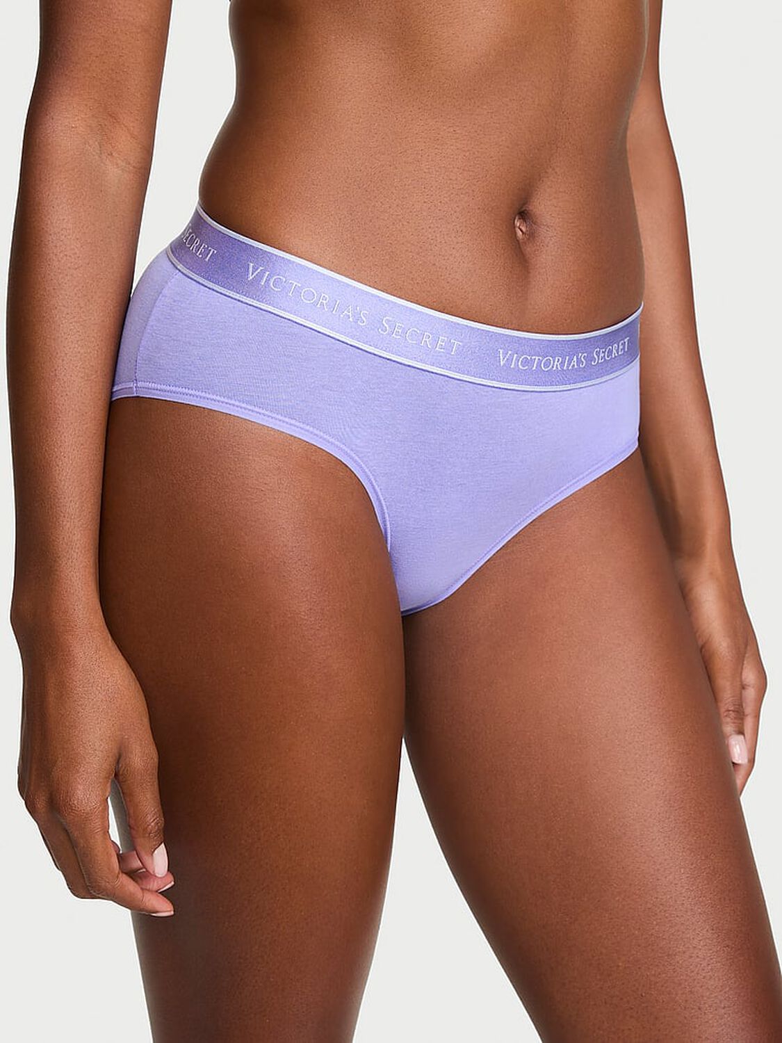vs Cotton Logo Cotton Hiphugger Panty Periwinkle 1 of 3 