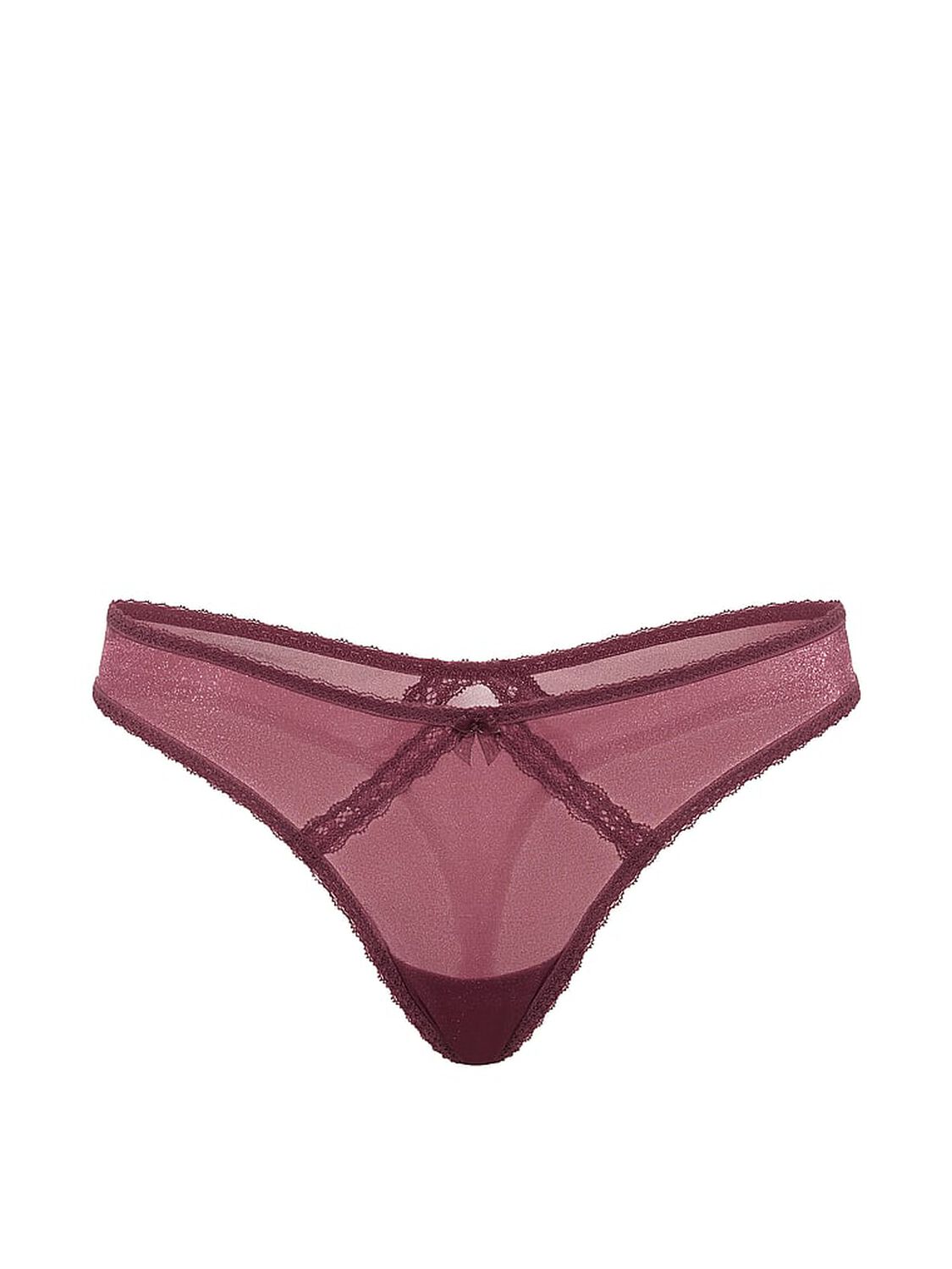 vs Dream Angels Sheer Shimmer Lace-Trim Thong Panty Morning Rose 3 of 3 