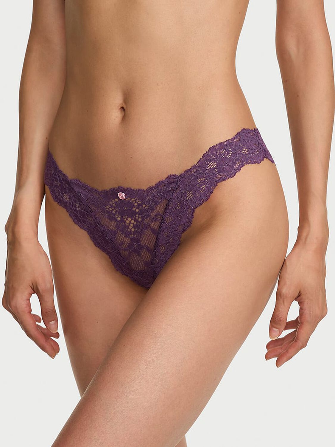vs Dream Angels Lace Brazilian Panty Shadow Purple 1 of 2 