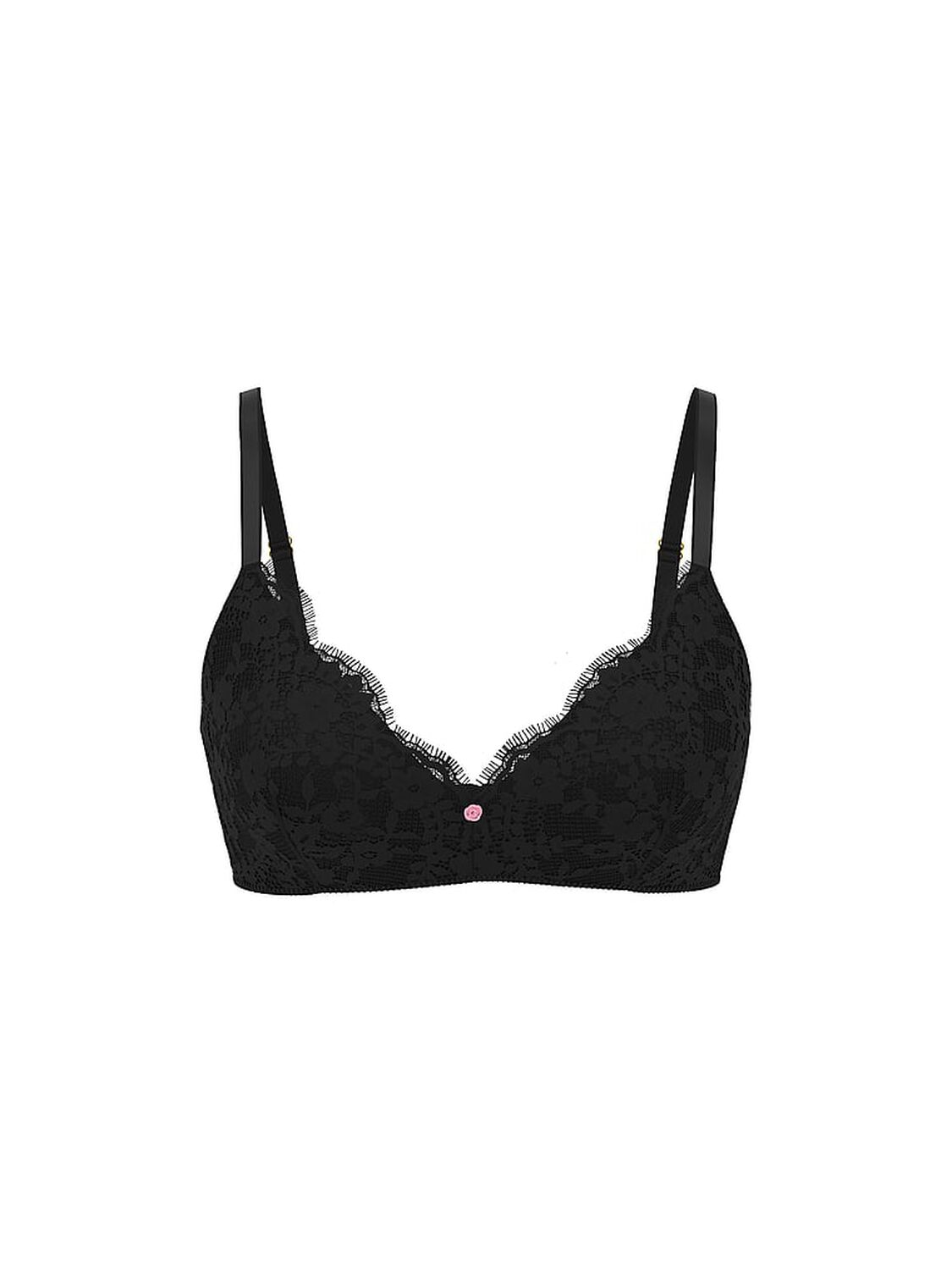 vs Dream Angels Lace Wireless Push-Up Bra Black 3 of 4 