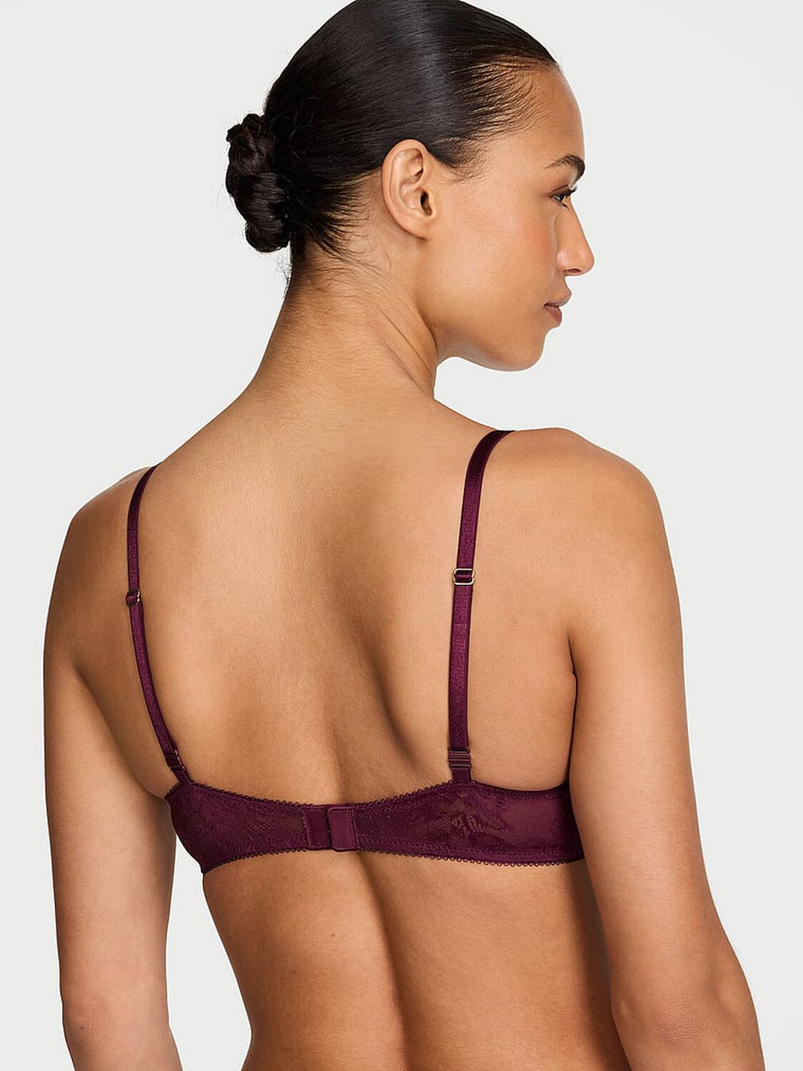 vs Very Sexy Bombshell Add-2-Cups Rose Lace Push-Up Bra Rich Maroon 2 of 4 