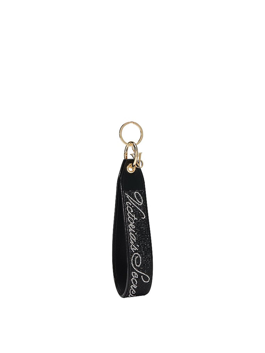 vs Victoria's Secret Wristlet Strap Keychain Black Logo 1 of 1 