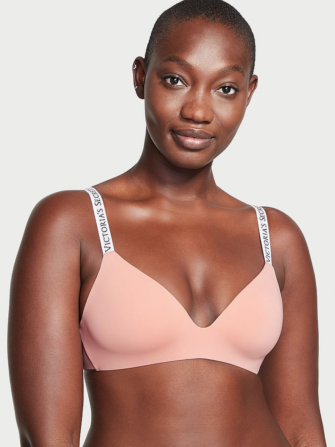 vs The T-Shirt Lightly Lined Wireless Bra Misty Rose 1 of 3 