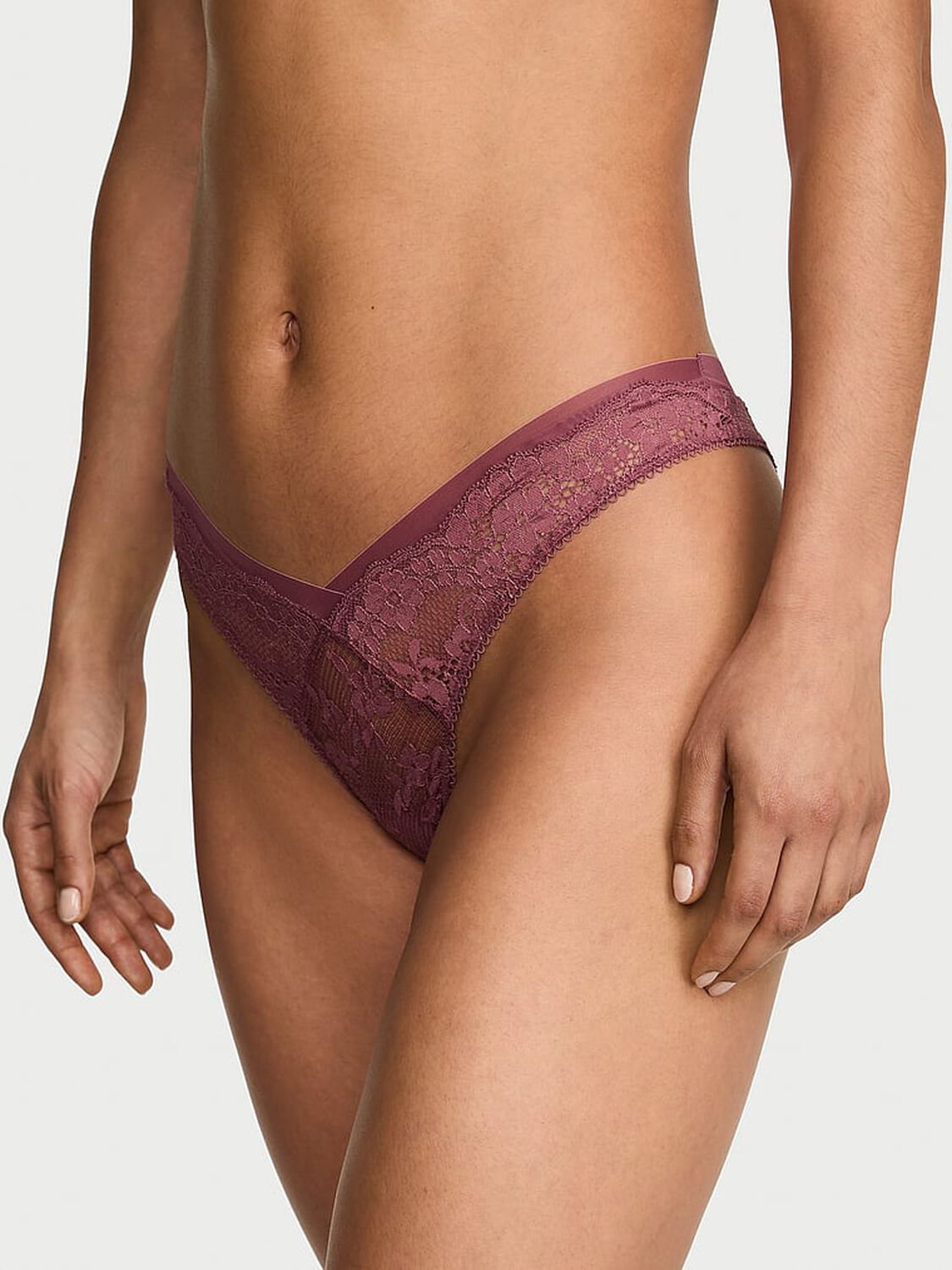 vs Dream Angels Lace & Mesh Brazilian Panty 1 of 2 
