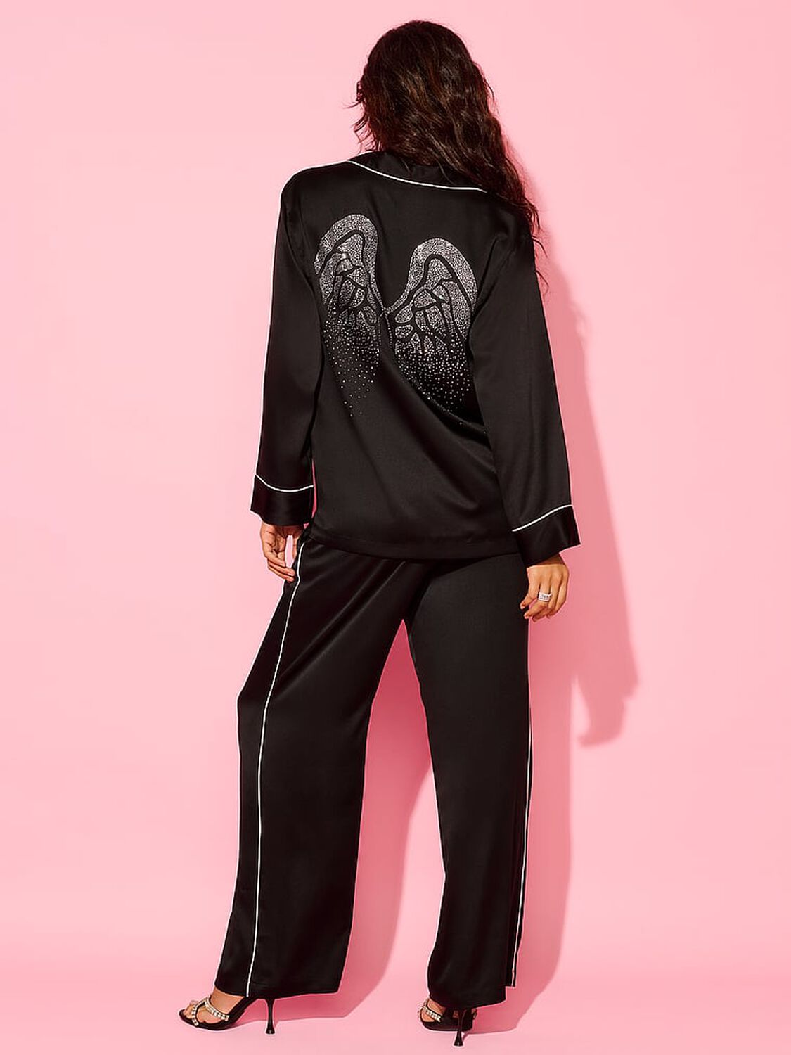 vs Victoria's Secret VSFS '26 Signature Satin Long Pajama Set Black 1 of 4 