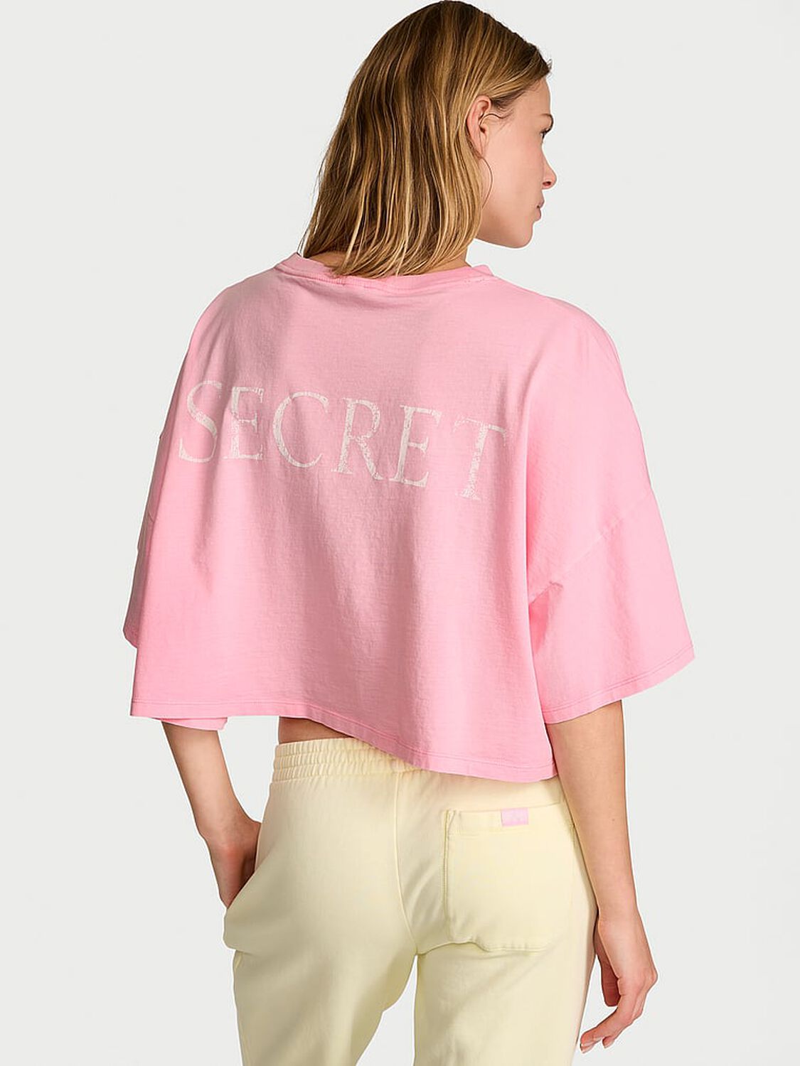 vs Angel Essentials Logo Cotton Oversized Crop Tee 2 of 4 