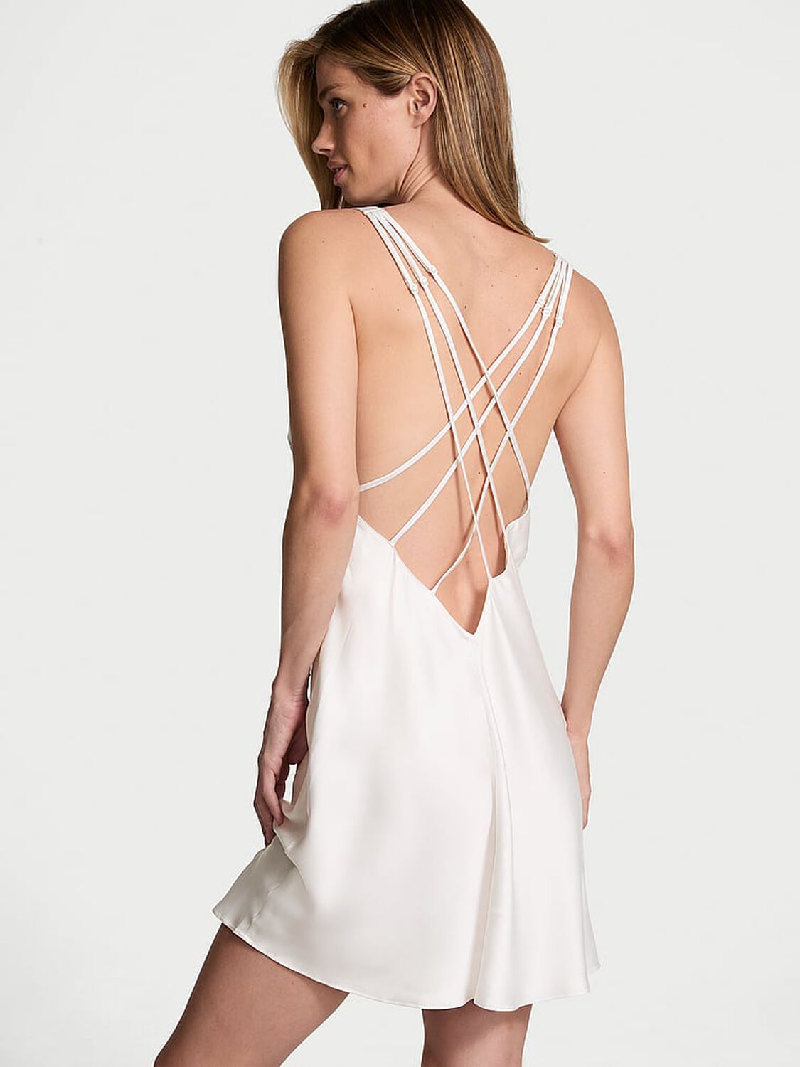 vs Very Sexy Scattered Shine Strap Satin Strappy-Back Slip 1 of 3 