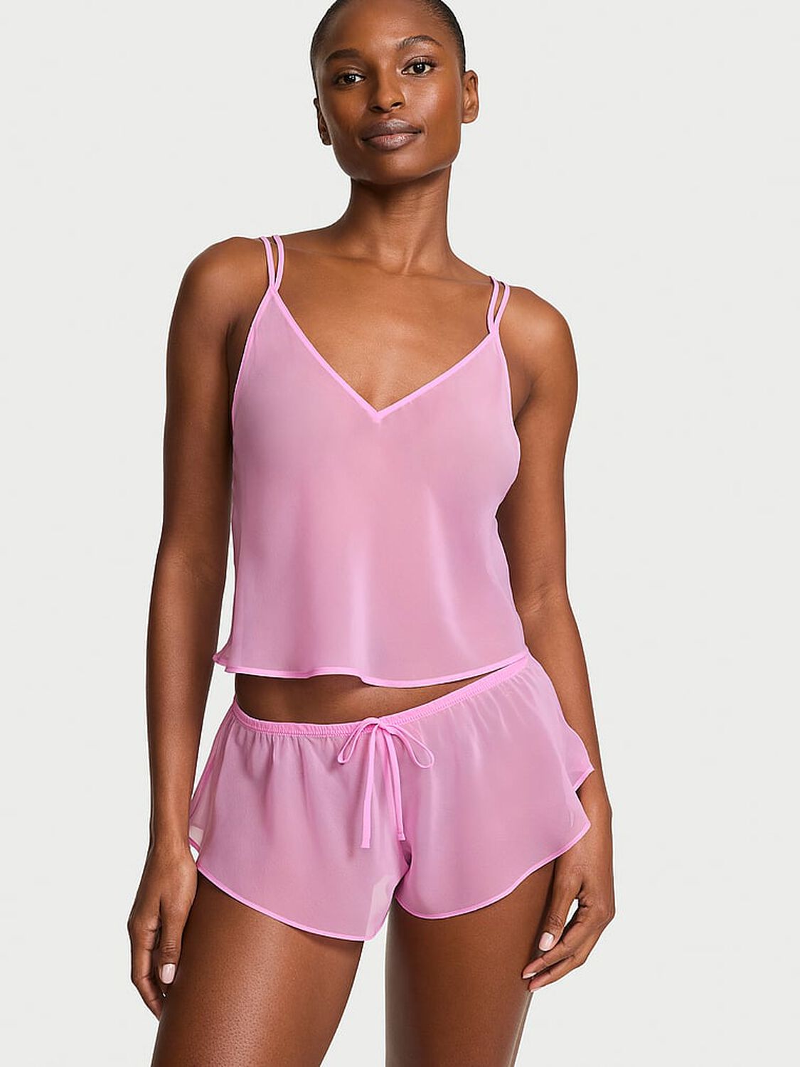 vs Victoria's Secret Chiffon Flutter Short Lilac Shimmer 1 of 3 