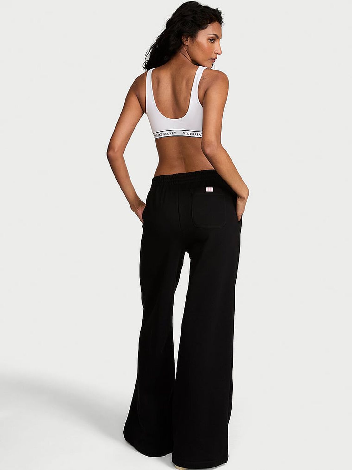 vs Angel Essentials Effortless Fleece Wide-Leg Sweatpant Pure Black 2 of 2 