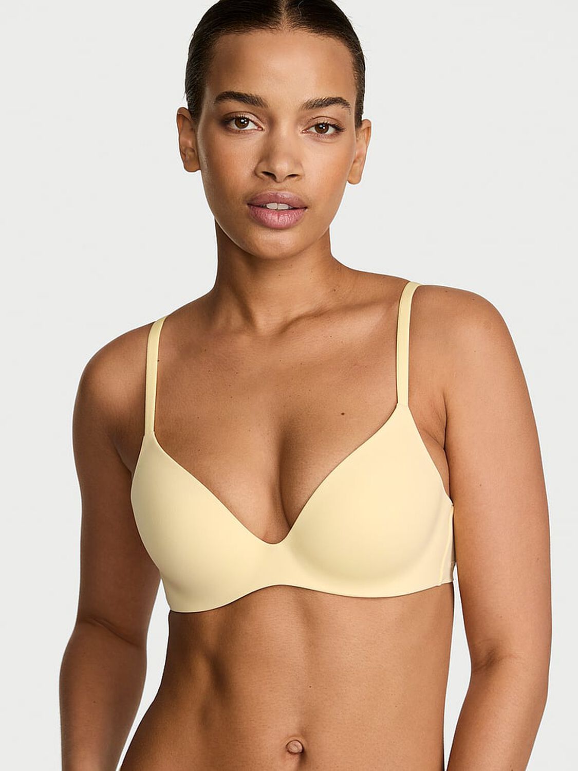 vs Body By Victoria FlexFactor Lightly Lined Plunge Demi Bra Sunny Honey 1 of 2 