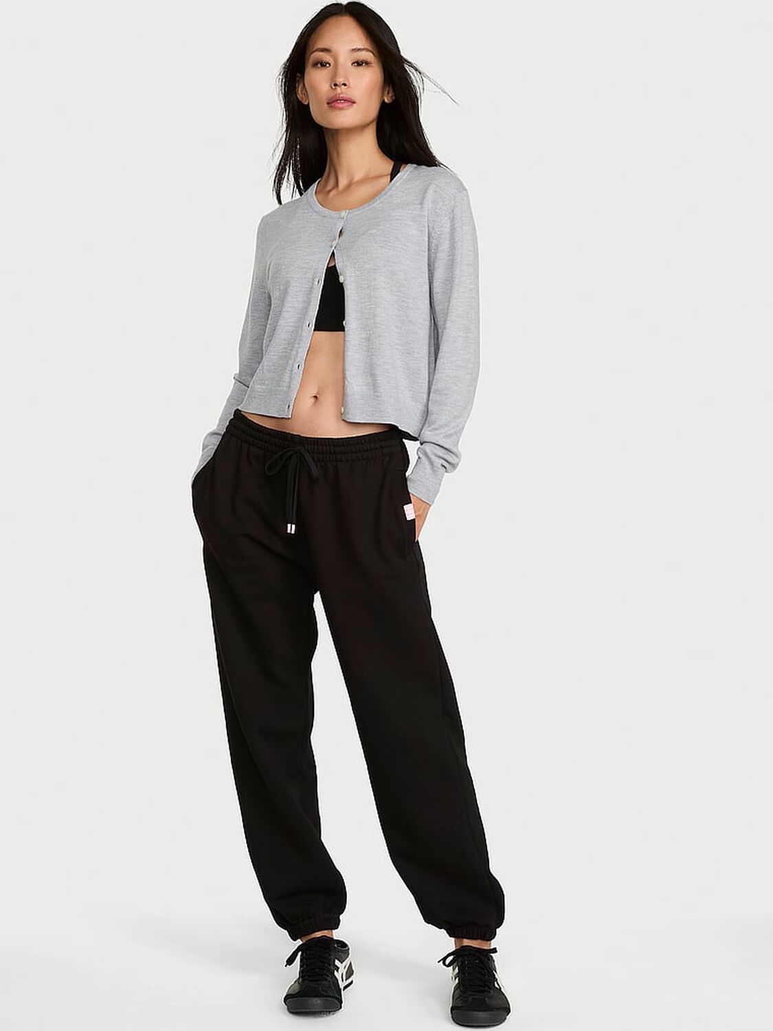 vs Angel Essentials Iconic Fleece Relaxed Jogger Sweatpant Black 1 of 3 