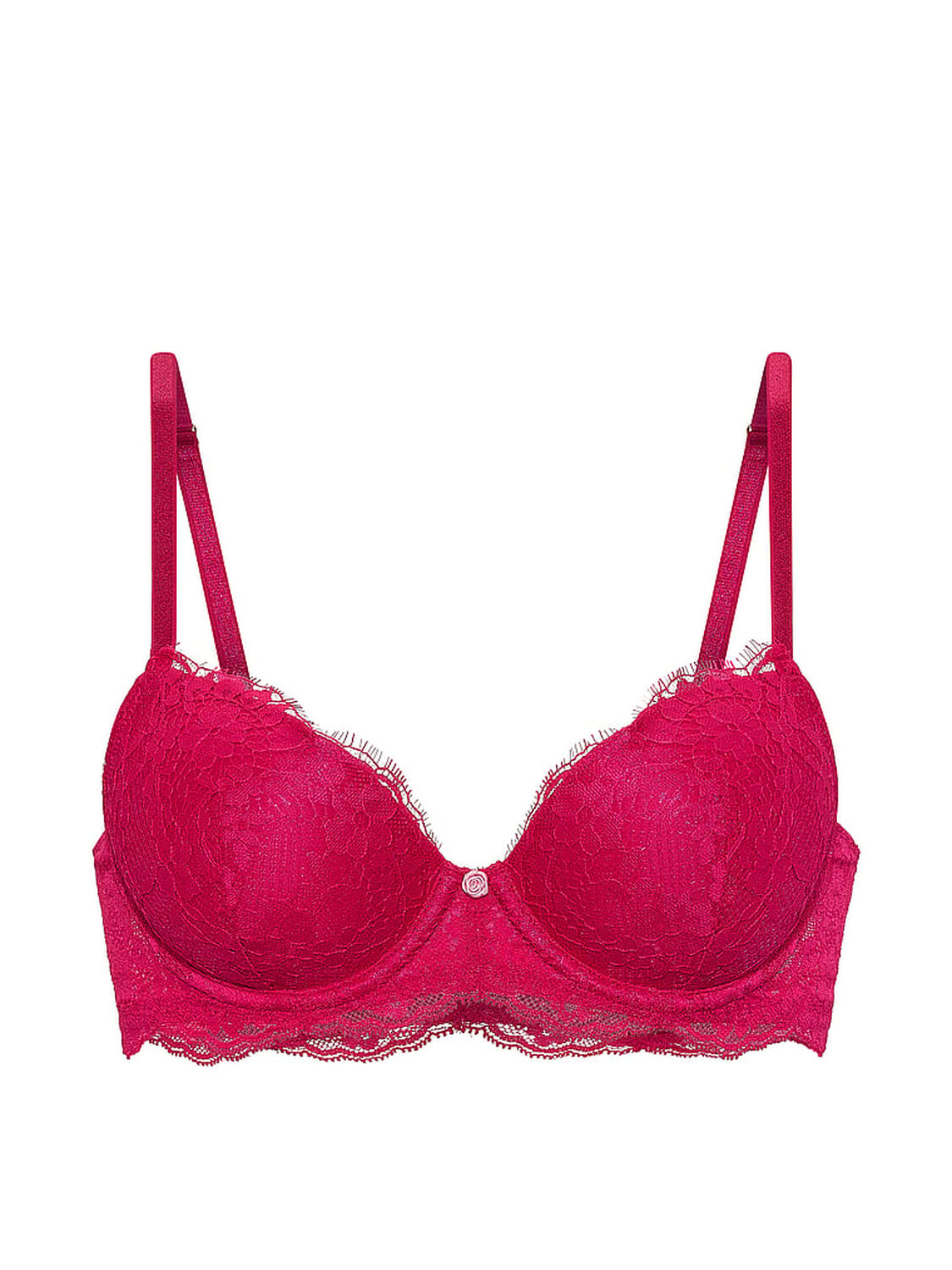 vs Dream Angels Lace Lightly Lined Classic Coverage Demi Bra Vibrant Fuchsia 3 of 3 