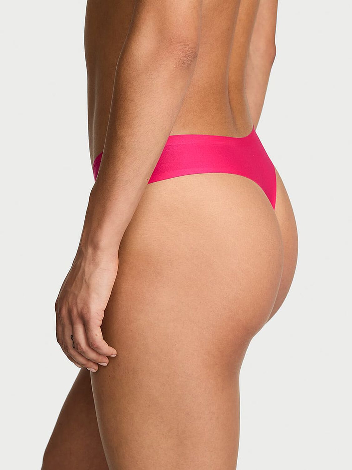 vs Body By Victoria Body by Victoria Flex Mid-Rise Thong Panty Pop Pink 2 of 2 