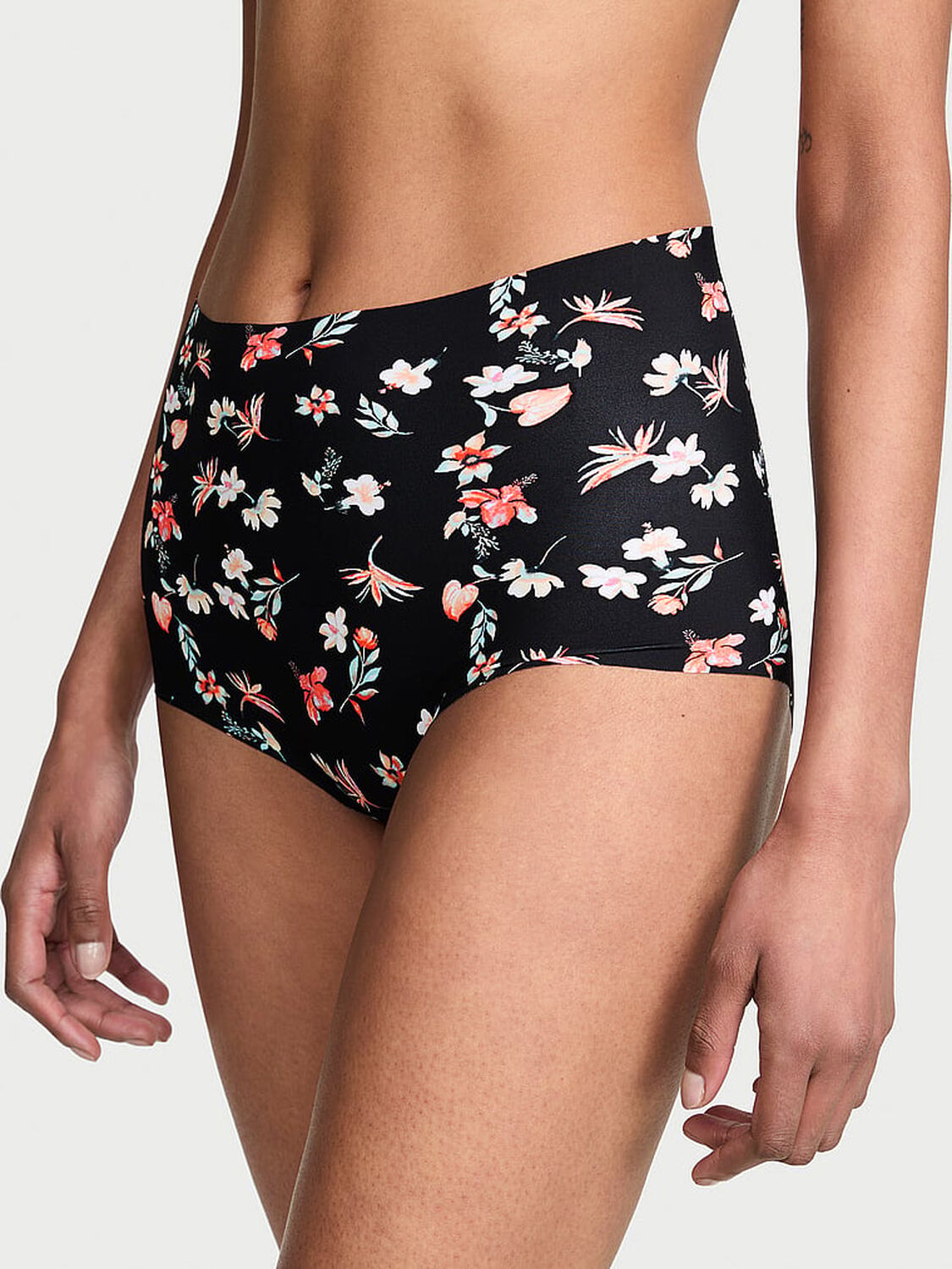 vs No-Show No-Show Modern Brief Panty Black Tropical Floral 1 of 3 