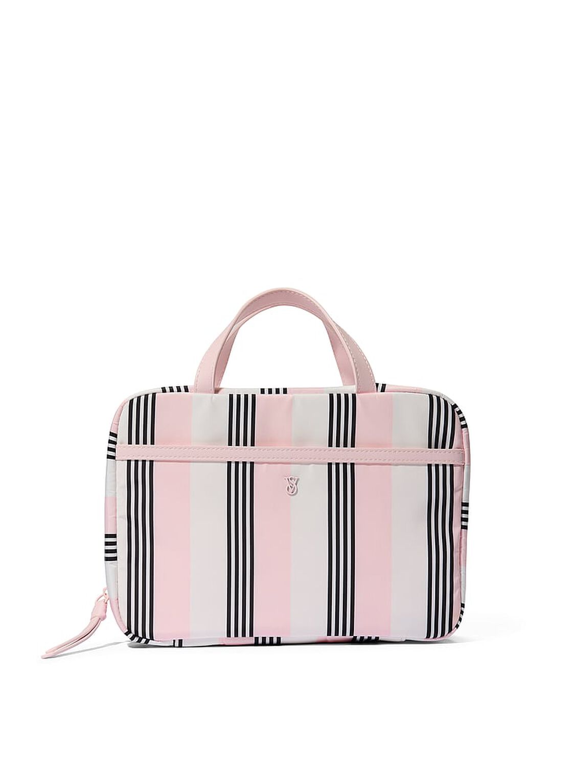 vs Victoria's Secret Travel Hanging Toiletry Bag Pink And Black Stripe 1 of 2 
