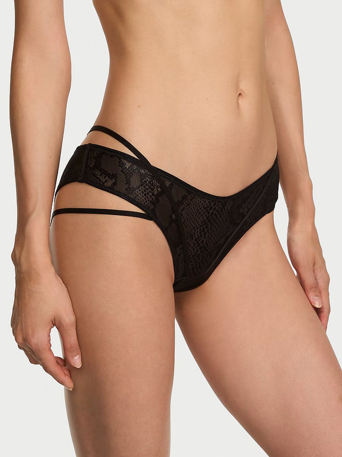 vs Very Sexy Viper Lace Hardware Cheeky Panty Black 1 of 4 