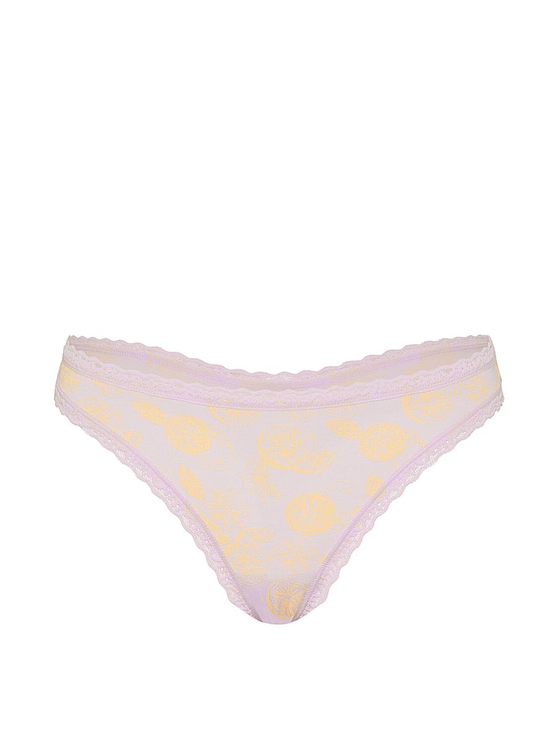 vs Lace Trim Cotton Lace-Waist Thong Perfume Lemon Splash 3 of 3 