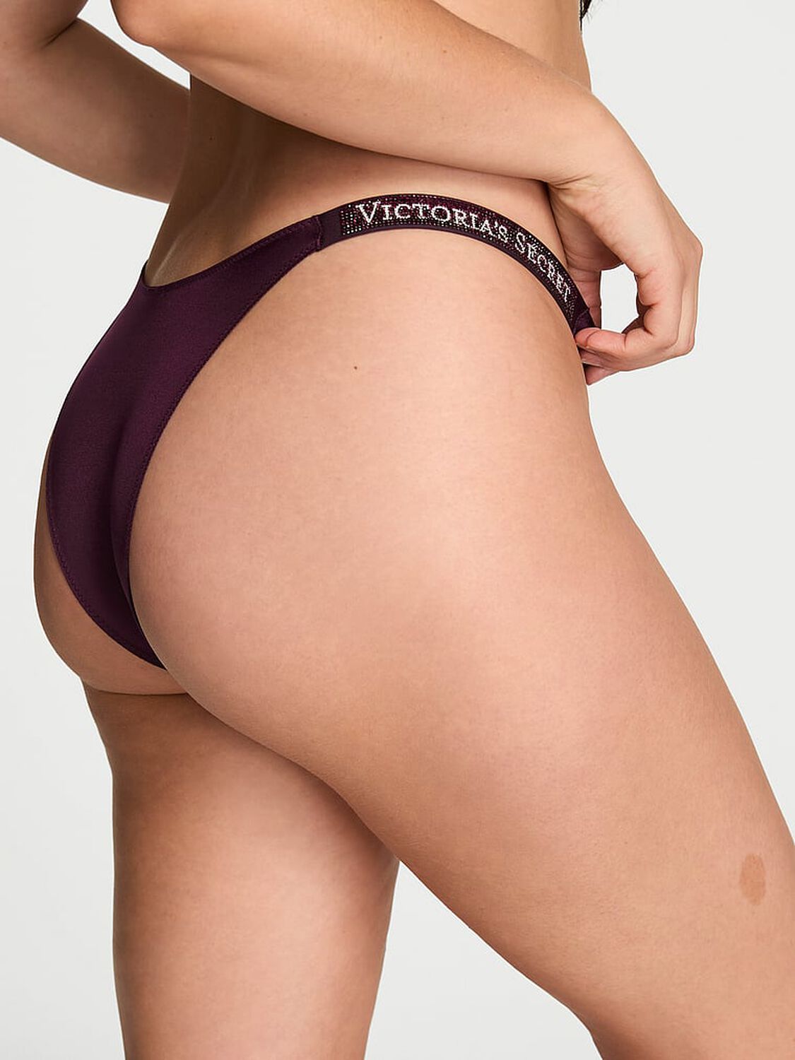 vs Very Sexy Shine Strap Brazilian Panty Winter Wine 2 of 3 