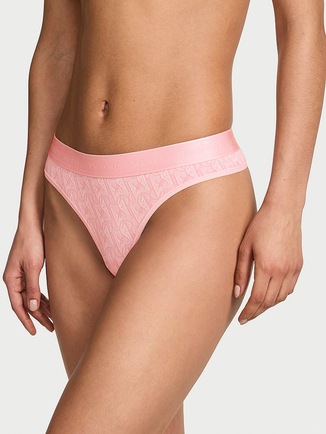 vs Cotton Logo Cotton Thong Panty Pretty Blossom Logos 1 of 3 
