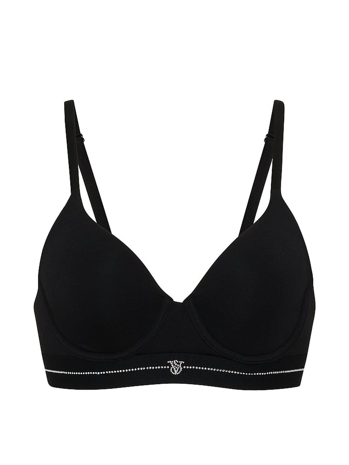 vs The T-Shirt Perfect Shape Signature Shine Cotton Push-Up Bra Black 3 of 3 