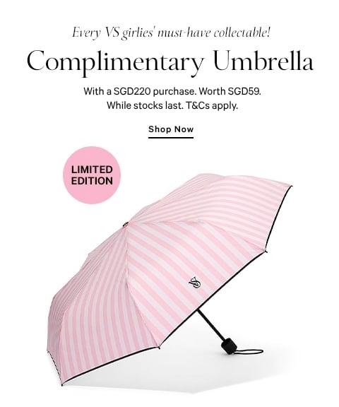 Free umbrella with min spend SGD220